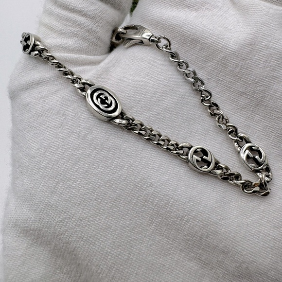 GUCCI Interlocking G Bracelet Argento - Picture 8 of 16